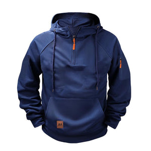Herren Solid Zip-Up Hoodie Raglan Sleeve Sweatshirt