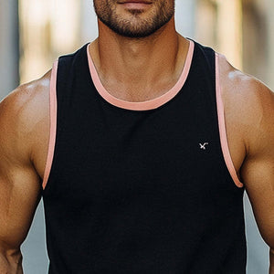 Cooles, hautfreundliches schwarzes Baumwoll-Tanktop für Herren