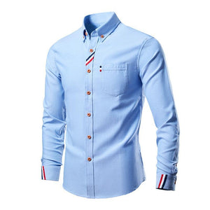 Men's Casual Multicolor Long Sleeve Shirt Loose Shirt