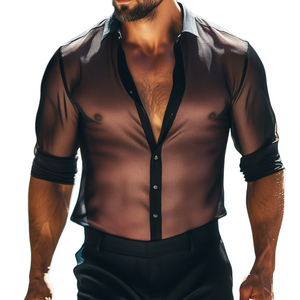 Lässiges, cooles Langarmhemd mit Revers für Herren