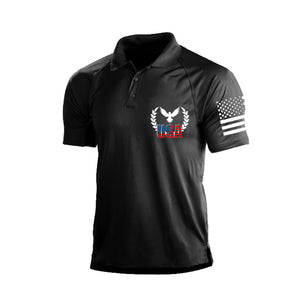 WHITE EAGLE USA NATIONALEMBLEM-DRUCK RAGLAN-GRAFIKPOLOSHIRT