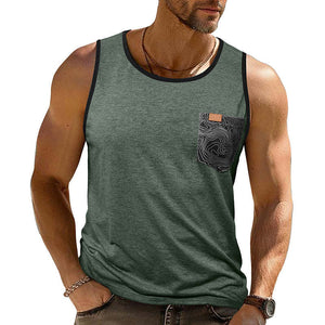 Herren-Tanktop mit Rundhalsausschnitt in Kontrastfarbe