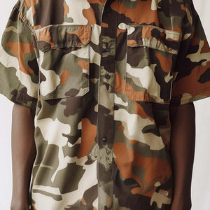 Men's Camouflage Print Short Sleeve Casual Shirt