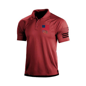 Poloshirt mit olympischer USA-Flagge und Raglan-Grafik