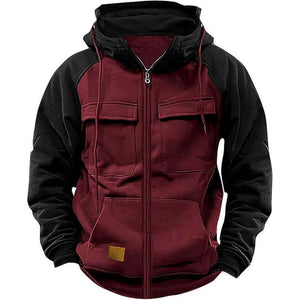 Lässige Colorblock-Sweatshirtjacke mit Raglanärmeln für Herren