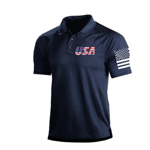 Poloshirt mit USA-Flagge und Raglan-Grafik