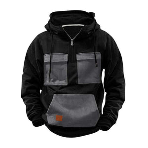 Men's Colorblock Pocket Half Zip Hoodie