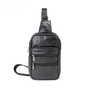 Herren Vintage Casual Leder Reißverschluss Umhängetasche Messenger Bag