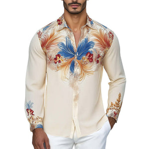 Men's Summer Brightly Printed Casual Skin-Friendly Shirt