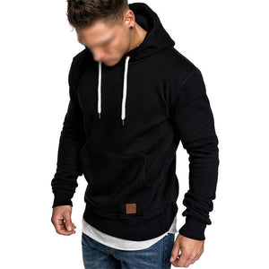 Lässiges, einfarbiges, langärmliges Kapuzen-Sweatshirt für Herren