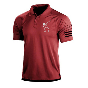 POLOSHIRT MIT SKELETT-RAGLAN-GRAFIK