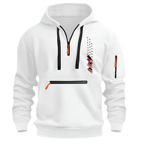 USA-Flagge, Freizeitsport, mehrere Reißverschlusstaschen, Armtasche, Herren-Sweatshirt, Kapuzenpullover