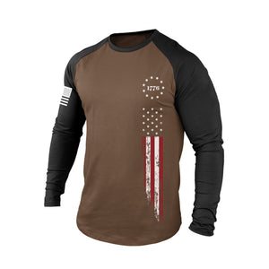 1776 USA FLAGGE RAGLAN GRAFIK LANGARM T-SHIRT