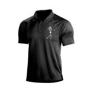 POLOSHIRT MIT RAGLAN-GRAFIK UND SKELETTDRUCK