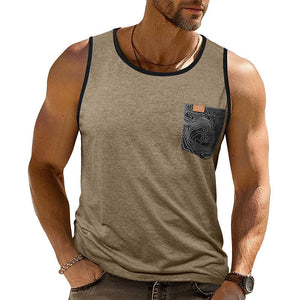 Herren-Tanktop mit Rundhalsausschnitt in Kontrastfarbe