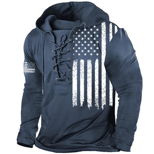 Amerikanische Flagge mit Adler Herren Patriotischer Retro Hoodie