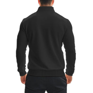 Lässiges, einfarbiges Sweatshirt mit Reißverschluss und Stehkragen für Herren