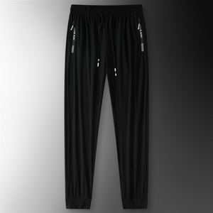 Übergroße Herren-Sporthose aus Eisseide, schnelltrocknend, dünner Schnitt, seidig, klimatisierte Hose, lockere Freizeithose, gerade Hose