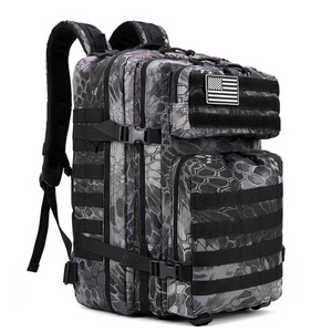 USA-Flaggendruck Outdoor 3P multifunktionaler 45L taktischer Rucksack mit großem Fassungsvermögen Tarnfeld wasserdichter Sport-Bergsteigerrucksack