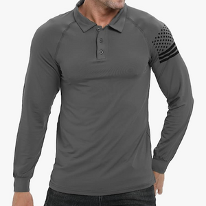 ESSENTIAL 1/4-KNOPF-RAGLAN-LANGARM-POLOSHIRT