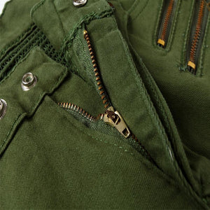 Men's Zipper Decor Multi-pocket Slim Jeans