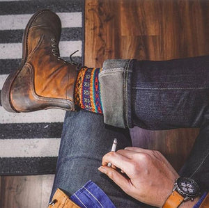 Mne's Vintage Martin Boots Schnürstiefel Braun Lässig Einfarbig Winter Runde Zehen Verdickte Herrenstiefel