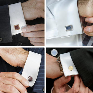 Klassische Manschettenknöpfe für Herrenhemden im Business-Stil, Kupfer