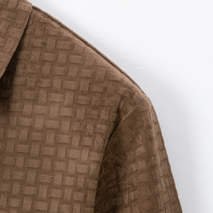 Strukturiertes, gestreiftes Kurzarm-POLO-Shirt für Herren