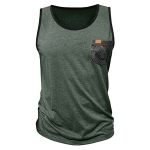 Herren-Tanktop mit Rundhalsausschnitt in Kontrastfarbe