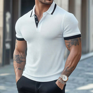 Bequemes Sommer-Basics-Poloshirt aus klassischem Strick für Herren