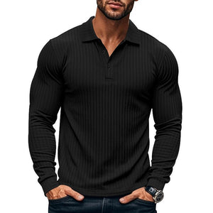 Lässiges elastisches Langarm-POLO-Shirt für Herren