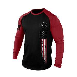 1776 USA FLAGGE RAGLAN GRAFIK LANGARM T-SHIRT