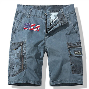 USA FLAGGE BAUMWOLLE HERREN LOSE ÜBERGROSSE MULTITASCHEN MILITÄRUNIFORM CARGO-SHORTS