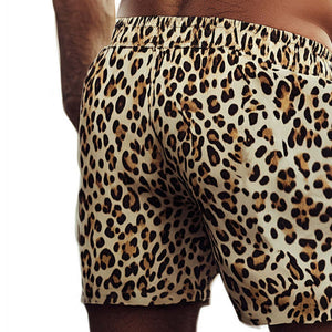 Lässige kurze Hose für Herren im Retro-Stil mit Leopardenmuster