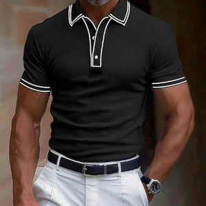 Lässiges Poloshirt für Herren mit Revers und schmaler Passform, kurzärmelig