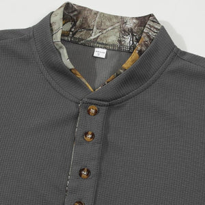 Langarm-T-Shirt mit Waffelmuster und Colorblock für Herren