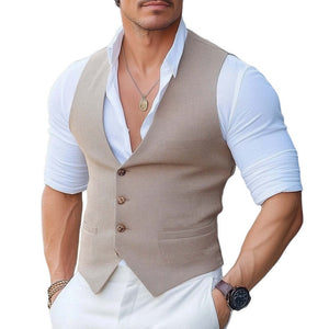 Men's Classic All-Match Textured Three-Button Vest