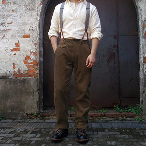 1920er 12oz Cord Farmer Arbeitshose Herren Hosenträgerhose Vintage Overalls 20er