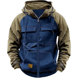 Lässige Colorblock-Sweatshirtjacke mit Raglanärmeln für Herren