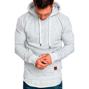 Lässiges, einfarbiges, langärmliges Kapuzen-Sweatshirt für Herren