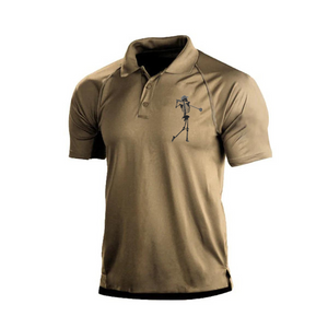 POLOSHIRT MIT RAGLAN-GRAFIK UND SKELETTDRUCK