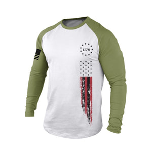 1776 USA FLAGGE RAGLAN GRAFIK LANGARM T-SHIRT