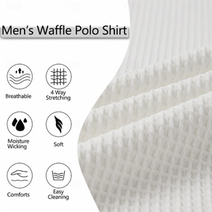 Herren Frühlingsmode Klassisches Golf-Poloshirt mit Waffelmuster in leuchtenden Farben