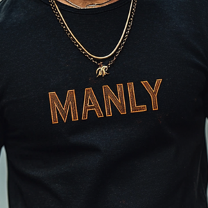 Men's Casual Cotton Letter Embroidery Round Neck Slim Short Sleeve T-Shirt