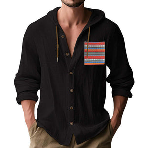 Langarm-Hoodie aus Baumwolle mit Kontrasteinsätzen für Herren