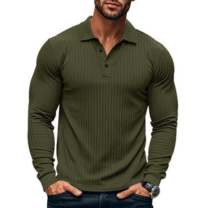 Lässiges elastisches Langarm-POLO-Shirt für Herren