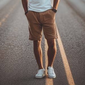 Klassische, lässige Cord-Shorts für Herren mit elastischer Taille
