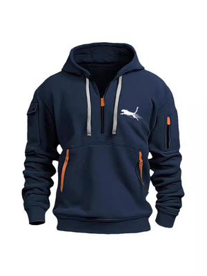 Kapuzenpullover mit Reißverschluss und mehreren Taschen