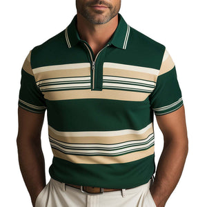 Herren-Poloshirt mit Kontrastdruck, kurzärmelig, Frühlingsmode