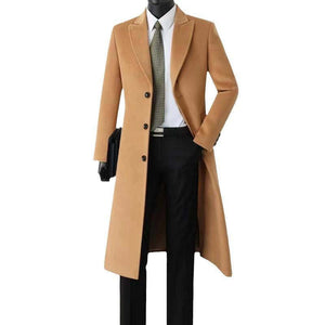Men's British Style Slim Long Trench Coat